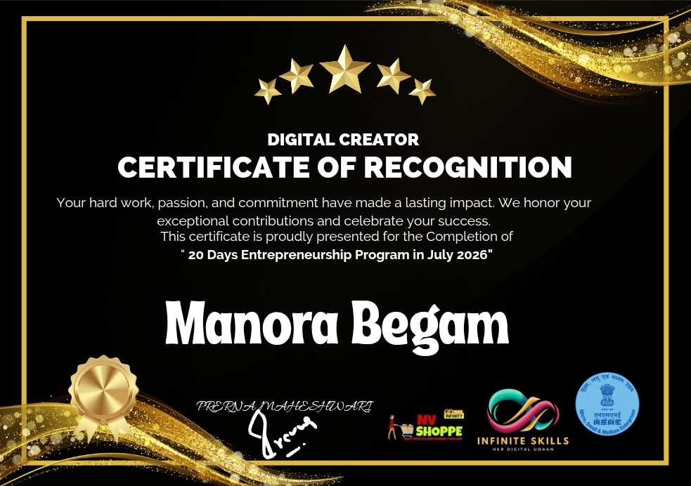 Digital Creator — Certificate of Recognition